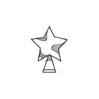 Hand drawn sketch icon christmas tree star vector