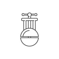 Camera lens tool icon in thin outline style vector
