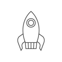 Rocket icon in thin outline style vector