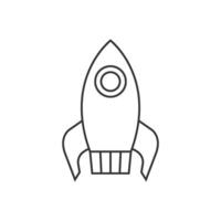 Rocket icon in thin outline style vector