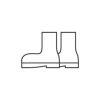 Wet boots icon in thin outline style vector