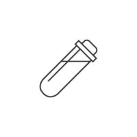 Test tube icon in thin outline style vector
