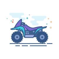 All terrain vehicle icon flat color style vector illustration