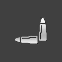 Bullets icon in metallic grey color style. Ammunition gun weapon vector