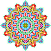 kleurrijk mandala versiering ontwerp. Aziatisch traditioneel mehandi stijl decor. png