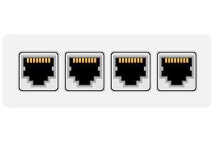 conector lan para ilustración de vector de transmisión de internet aislado sobre fondo blanco