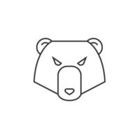 Bear icon in thin outline style vector