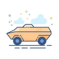 Armored vehicle icon flat color style vector illustration