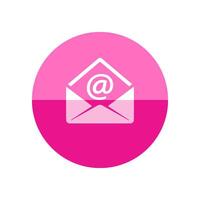 Email icon in flat color circle style. Open envelope vector