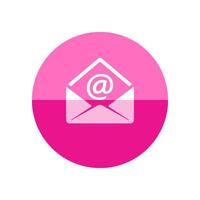 Email icon in flat color circle style. Open envelope vector