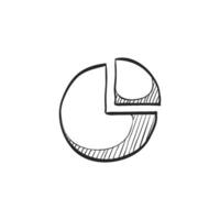 Hand drawn sketch icon pie chart vector