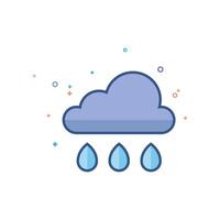 Rain cloud icon flat color style vector illustration