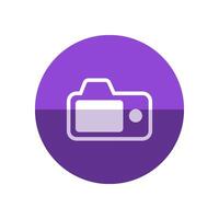 Camera icon in flat color circle style. Digital photography snapshot vector