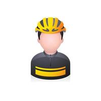 Cycling athlete avatar icon in colors. vector