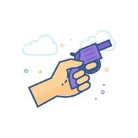 Starting gun icon flat color style vector illustration