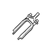 mano dibujado bosquejo icono bicicleta suspensión tenedor vector