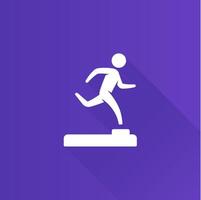 Athletic trophy flat color icon long shadow vector illustration