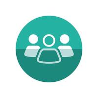 Teamwork icon in flat color circle style. Business communication collaboration team office vector