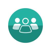 Teamwork icon in flat color circle style. Business communication collaboration team office vector