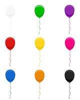 celebratory balloons pumped helium with ribbon stock vector illustration isolated on white background