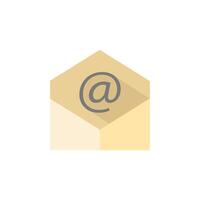 Email icon in flat color style. Open envelope vector