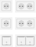 electrical socket outlet for indoor electricity wiring stock vector illustration isolated on white background