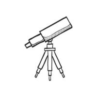 mano dibujado bosquejo icono telescopio vector