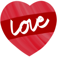 heart sticker with word 'love' for Valentine's decoration png