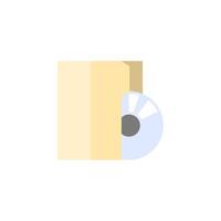 Audio file icon in flat color style. Computer data music streaming folder storage vector