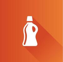 Detergent bottle flat color icon long shadow vector illustration