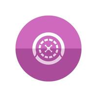 Roulette table icon in flat color circle style. Game gambling chance opportunity jackpot vector