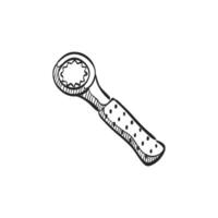 Hand drawn sketch icon bicycle tools vector