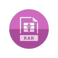 Compressed file format icon in flat color circle style. Computer data software size reduce vector