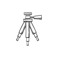 Hand drawn sketch icon camera tripod vector