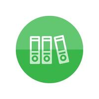 Office folder icon in flat color circle style. File document arrange rack stacked vector