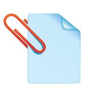 Attachment file icon in color. Internet communication email vector