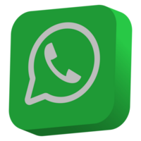 moderne 3d vert modèle WhatsApp interface illustration. l'Internet réseau concept. png