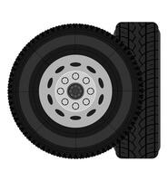 bus or truck wheel stock vector illustration isolated on white background