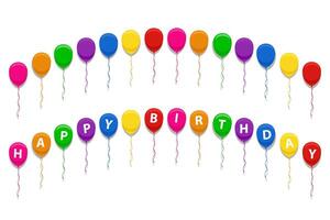 celebratory balloons pumped helium with ribbon stock vector illustration isolated on white background