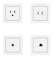 electrical socket outlet for indoor electricity wiring stock vector illustration isolated on white background