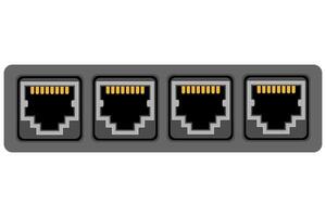 conector lan para ilustración de vector de transmisión de internet aislado sobre fondo blanco