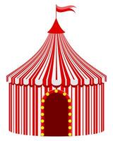 Ilustración de vector stock de carpa de circo rojo rayado aislado sobre fondo blanco