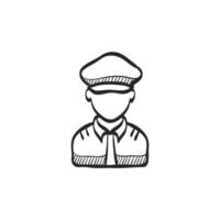 Hand drawn sketch icon pilot avatar vector