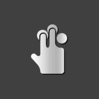 Finger gesture icon in metallic grey color style.Gadget touch pad smart phone laptop vector