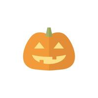 Pumpkin icon in flat color style. Holiday object spooky Halloween October season vector