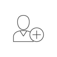 Add friend icon in thin outline style vector