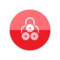 Printing paper roll icon in flat color circle style. Print shop service publisher desktop publishing vector