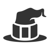 Black and white icon wich hat vector