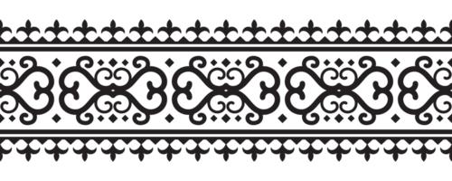 Ethnic seamless stripe pattern. Vintage border ornament. Classic ornate antique element. Baroque rococo floral style. Decorative border design for frame, textile, fabric, curtain, rug, cover. png