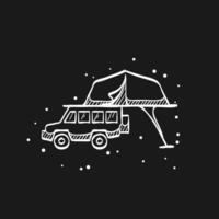 Portable camping tent doodle sketch illustration vector
